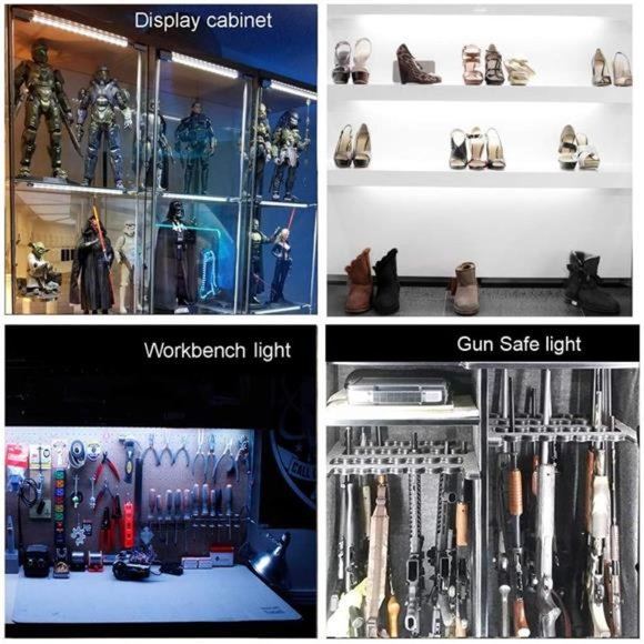 LED Display Lights,(4)Strip Light Bars for Display Case Shelf Showcase Bookshelf - Picture 3 of 6